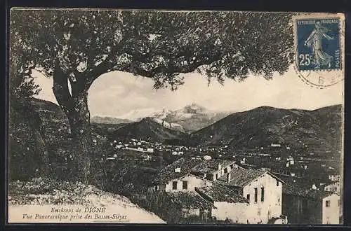 AK Digne, Vue Panoramique prise des Basses-Sièyes