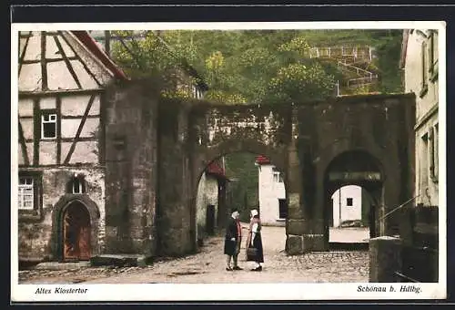 AK Schönau b. Hdlbg., Gespräch am alten Klostertor