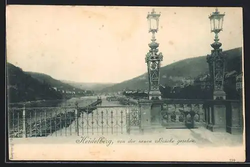 AK Heidelberg / Neckar, Ortsansicht von der Neuen Brücke aus