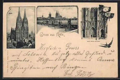 AK Köln, Der Dom, West-Portal, Gesamtansicht