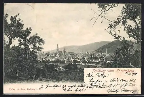 AK Freiburg / Breisgau, Teilansicht mit Umgebung vom Lorettoberg aus