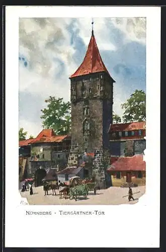 Künstler-AK Heinrich Kley: Nürnberg, Tiergärtner-Tor, Bayrische Jubiläums-Landesausstellung 1906