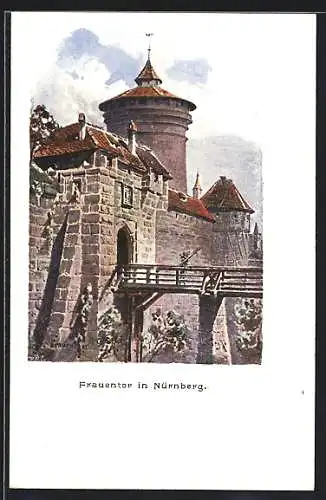 AK Nürnberg, Frauentor mit Brücke