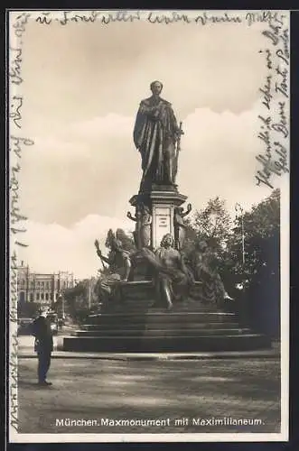 AK München, Maxmonument mit Maximilianeum