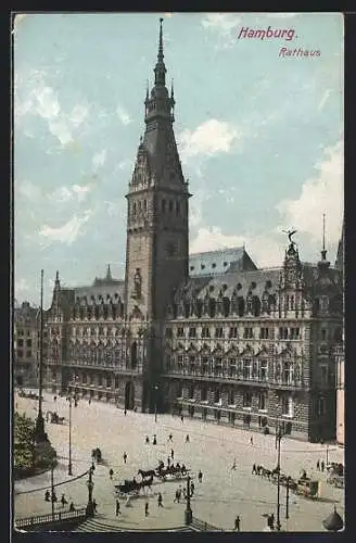 AK Hamburg, Blick auf das Rathaus