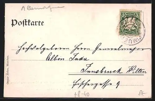 AK München, Von der Baufirma Sager & Woerner verschobene Reichenbachbrücke, 4.6.1902