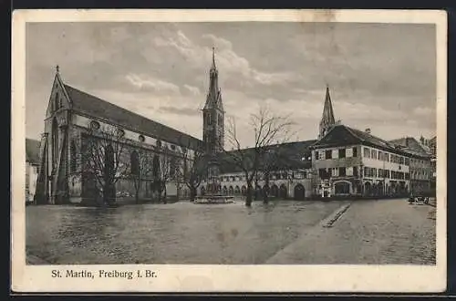 AK Freiburg i. Br., Blick auf die Kirche St. Martin