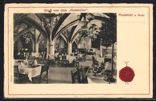 AK Alt-Frankfurt, Gasthaus Ratskeller, Gastraum, Siegel