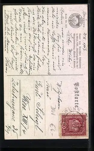 Künstler-AK Karl Friedrich Gsur, Deutscher Schulverein Nr. 457: So leb` denn wohl du stilles Haus, Wandervogel