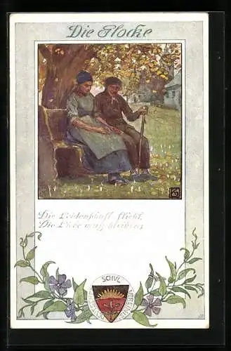 Künstler-AK Karl Friedrich Gsur, Deutscher Schulverein NR 195: Schiller, Das Lied von der Glocke, Die Liebe mag bleiben