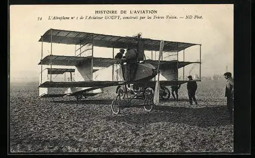 AK L`Aéroplane no. 1 de l`Aviateur Goupy, Flugzeug