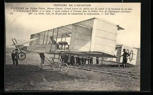 AK Paulhan sur Biplan Voisin, Flugzeug