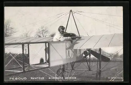 AK Flugzeug, Pégoud Aviateur Acrobate Aérien