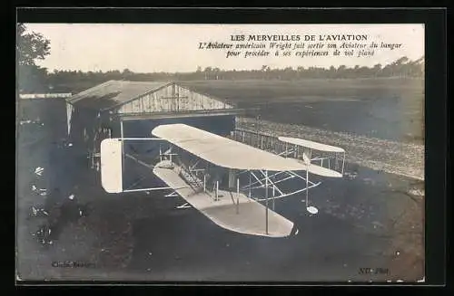 AK L`Aviateur américain Wright, Flugzeug