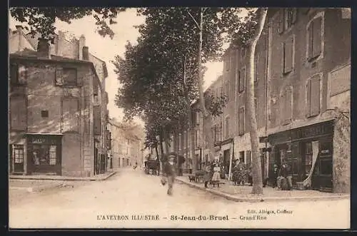 AK St-Jean-du-Bruel /Aveyron, Grand`Rue, Strassenpartie