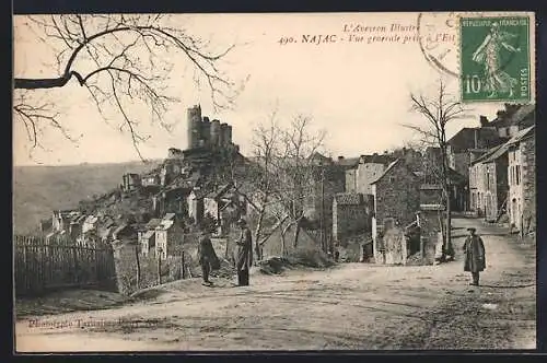 AK Najac /Aveyron, Vue generale prise à l`Est