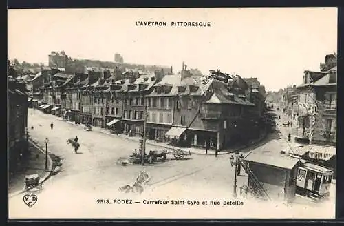 AK Rodez /Aveyron, Carrefour Saint-Cyre et Rue Beteille