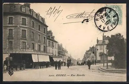 AK Rodez, Rue Beteille, Strassenpartie