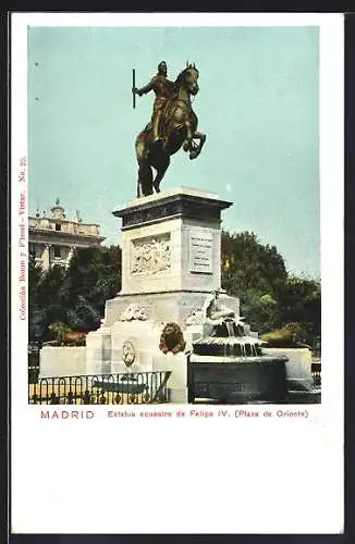 AK Madrid, Estatua ecuestre de Felipe IV., Plaza de Oriente