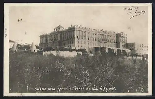 AK Madrid, Palacio Real desde el Paseo de San Vicente