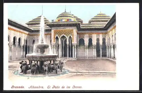 AK Granada, Alhambra, El Patio de los Leones
