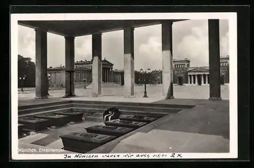 AK München, Blick in den Ehrentempel