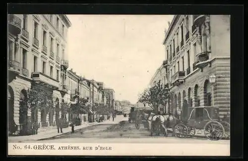 AK Athenes, Rue d`Eole, Strassenpartie