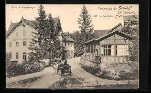 AK Raach am Hochgebirge, Schlagl, Hotel J. Westermayer