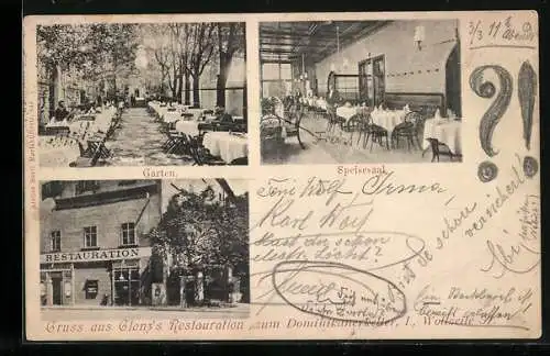 AK Wien, Glanz`s Restaurant zum Dominikanerkeller, Wollzeile 37