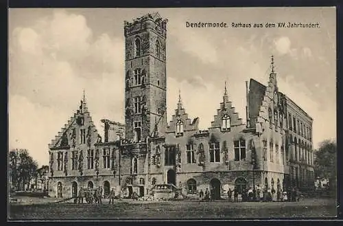 AK Dendermonde, Rathaus aus dem XIV. Jahrhundert