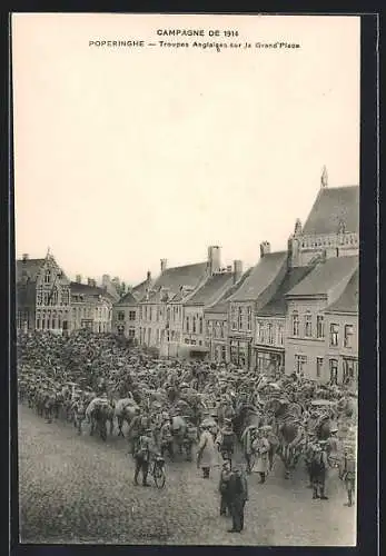 AK Poperinghe, Troupes Anglaises sur la Grand` Place