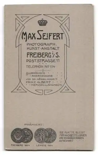 Fotografie Max Seifert, Freiberg, Poststrasse 11, Eleganter Herr im Anzug