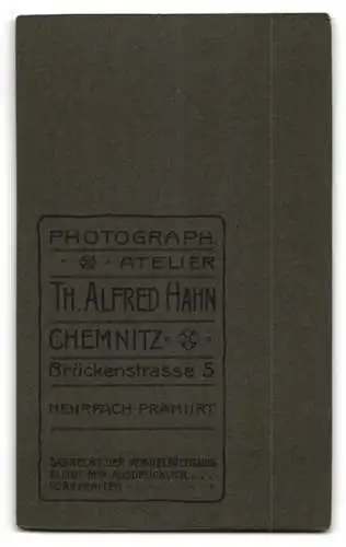 Fotografie Th. Alfred Hahn, Chemnitz, Brückenstr. 5, Junge Frau im eleganten weissen Kleid