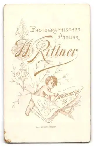 Fotografie W. Rittner, Mühlberg a/E., Porträt einer jungen Frau mit hochgestecktem Haar