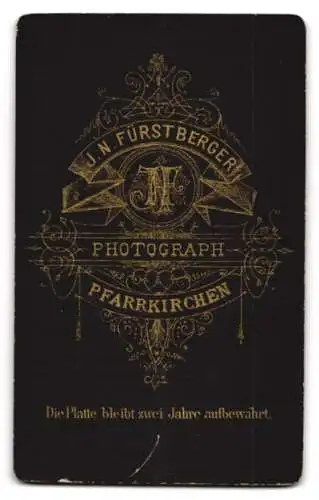 Fotografie J. N. Fürstberger, Pfarrkirchen, Stehende junge Frau in elegantem Kleid