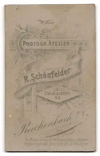 Fotografie R. Schönfelder, Reichenbach, Zwickauerstr. 42, Porträt eines jungen Mannes im Anzug