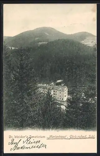 AK Görbersdorf /Schl., Dr. Weicker`s Sanatorium Marienhaus