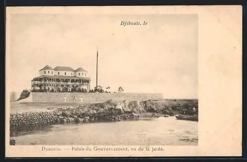 AK Djibouti, Palais du Gouvernement, vu de la jetée
