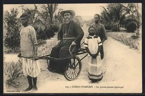 AK Congo-Francais, Le pousse-poussee épiscopal, Missionar