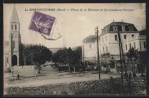 AK La Grand` Combe /Gard, Place de la Victoire et les nouveaux bureaux