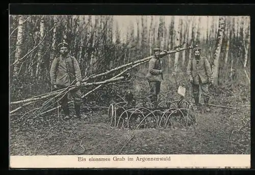 AK Ein einsames Grab im Argonnenwald