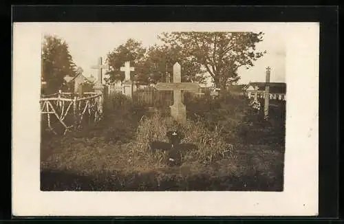 Foto-AK Blick auf Kriegsgräber