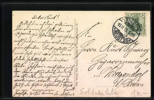 AK Soldaten beim Reinigen der Kaserne