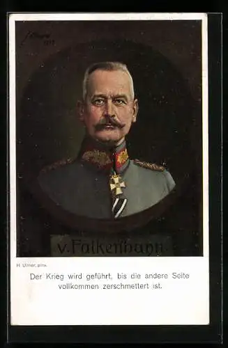 AK General v. Falkenhayn mit Uniform u. Orden