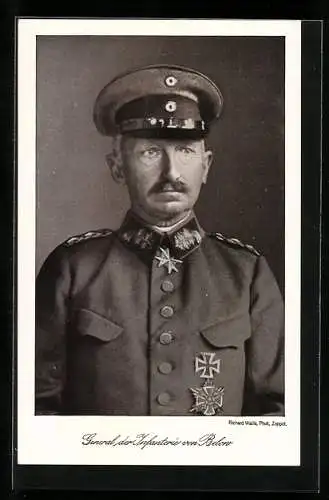 AK General der Infanterie von Below in Uniform mit Mütze