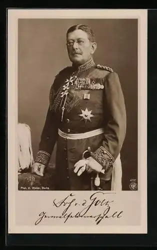 AK Heerführer v. d. Goltz in Uniform mit Orden