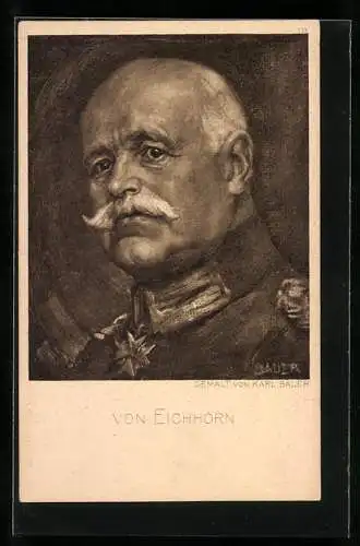 Künstler-AK General von Eichhorn, Portrait