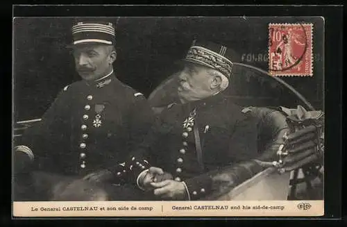 AK Heerführer General Castelnau and his aid-de-camp