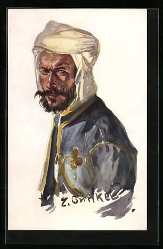 Künstler-AK Arabischer Volkstyp mit Turban