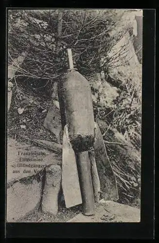 AK Französische Flügelmine aus den Vogensen, Blindgänger